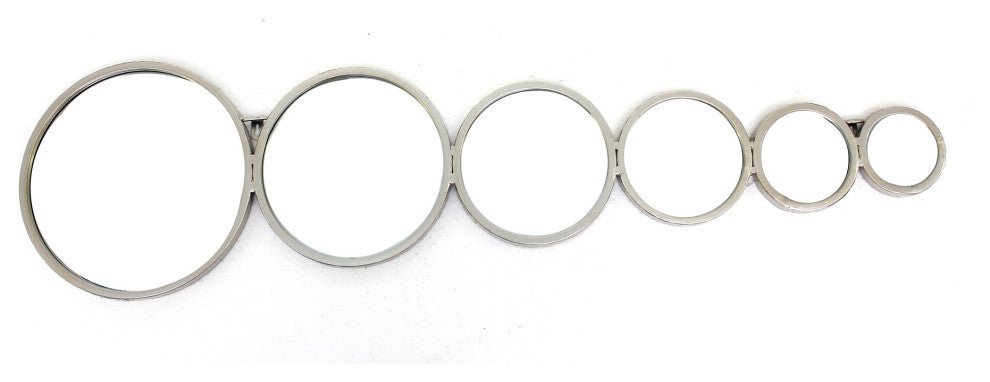 HomeRoots 12" x 47" x 1" Silver, Bubble-Like Circles, Mirror - Wall Decor