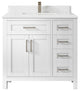 Cambridge 36 Center Sink Bath Vanity in White 1.5" Empira Quartz