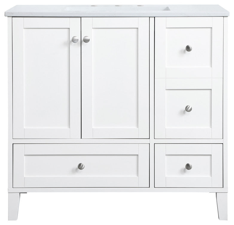 36" Single Bathroom Vanity, White