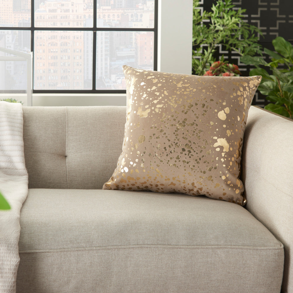 Nourison QY168 Throw Pillow, Beige, 18" x 18"