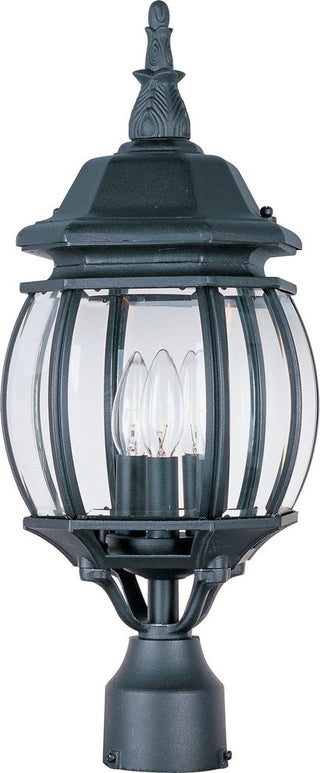 Maxim Crown Hill 3-Light Outdoor Pole/Post Lantern Black - 1035BK