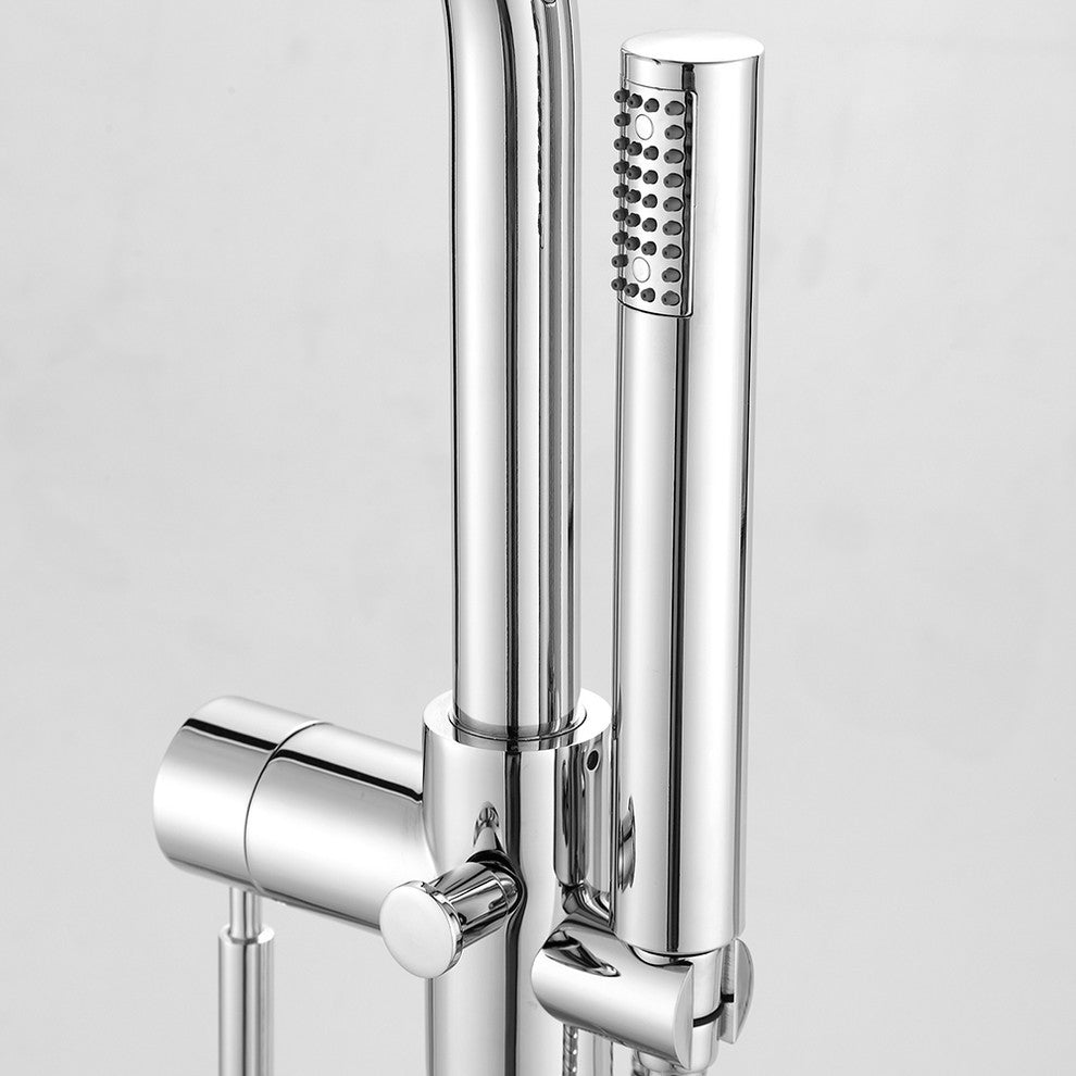 Athena Freestanding Tub Faucet With Handheld, Chrome