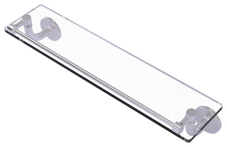 Remi 22" Glass Vanity Shelf with Gallery Rail, Satin Chrome