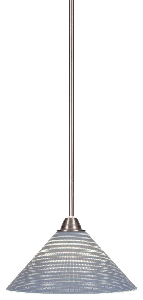 Paramount 1-Light Mini Pendant, Brushed Nickel, 12" Gray Matrix Glass