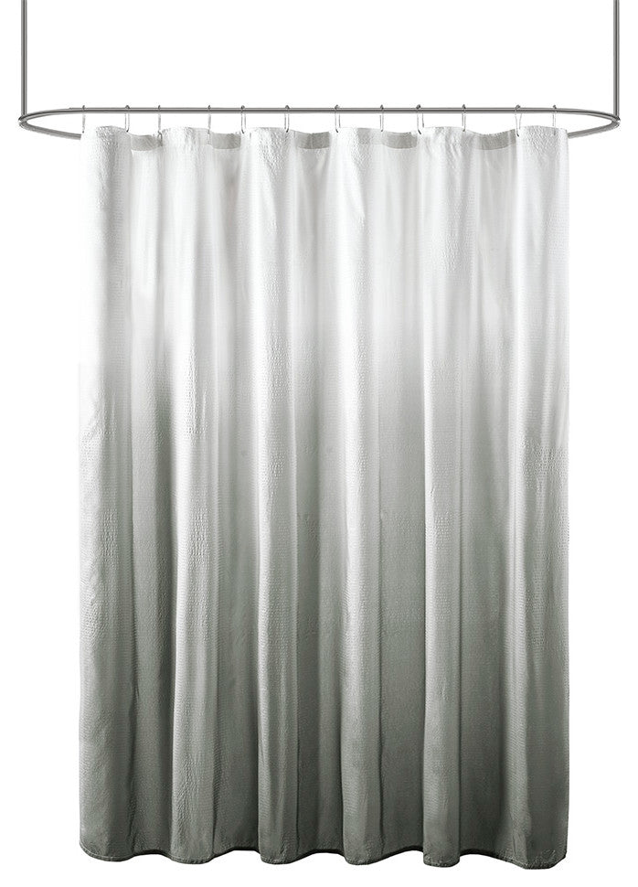 Madison Park Ara Embossed Ombre Shower Curtain, Grey, Grey