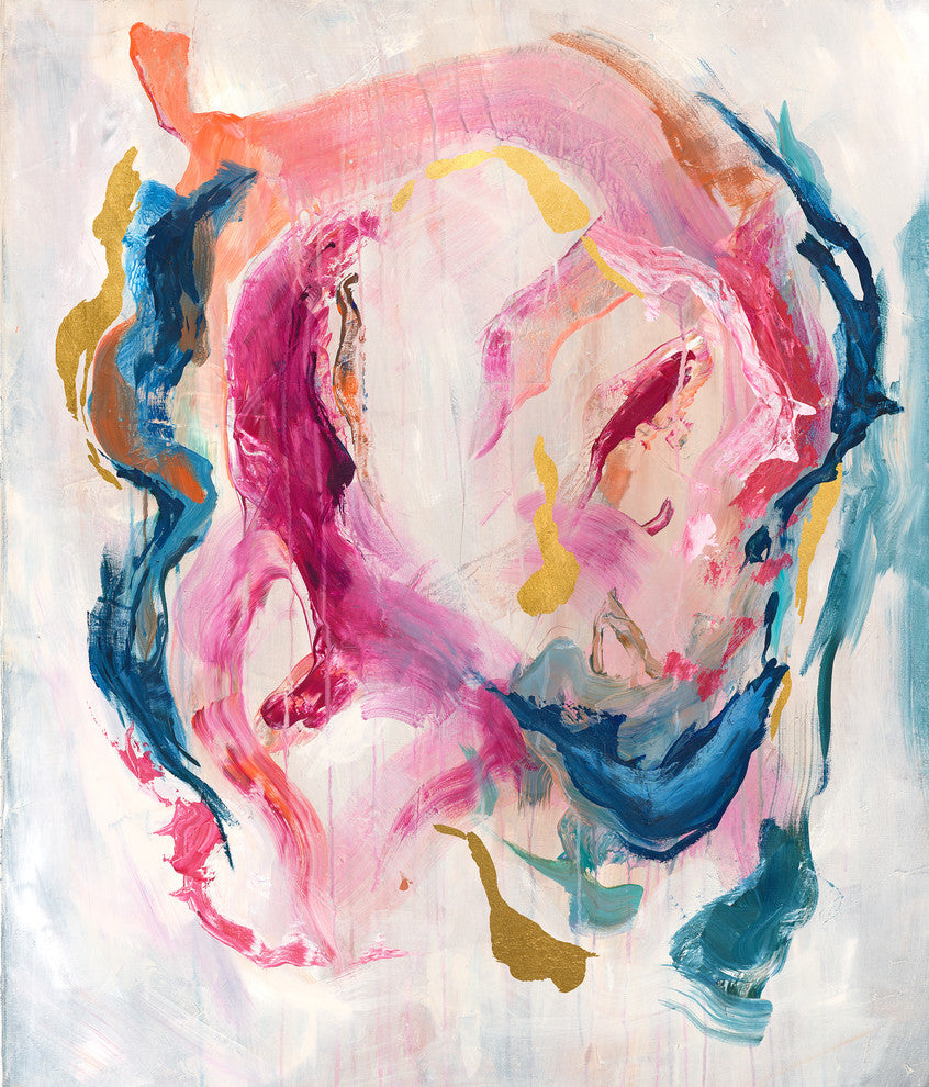 "Color and Gold Swirls I" Fine Art Piece