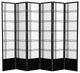 7' Tall Double Cross Shoji Screen, Black, 6 Panels