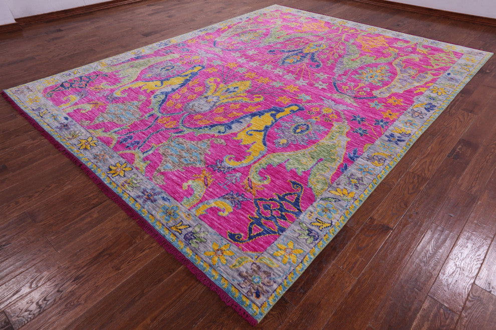 Handmade Turkish Oushak Wool Rug 9' 5" X 12' 3" - Q14947