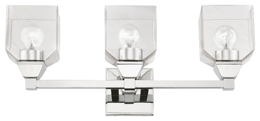 Aragon 3 Light Polished Chrome Vanity Sconce