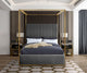 Jones Upholstered Bed, Gray, King, Velvet