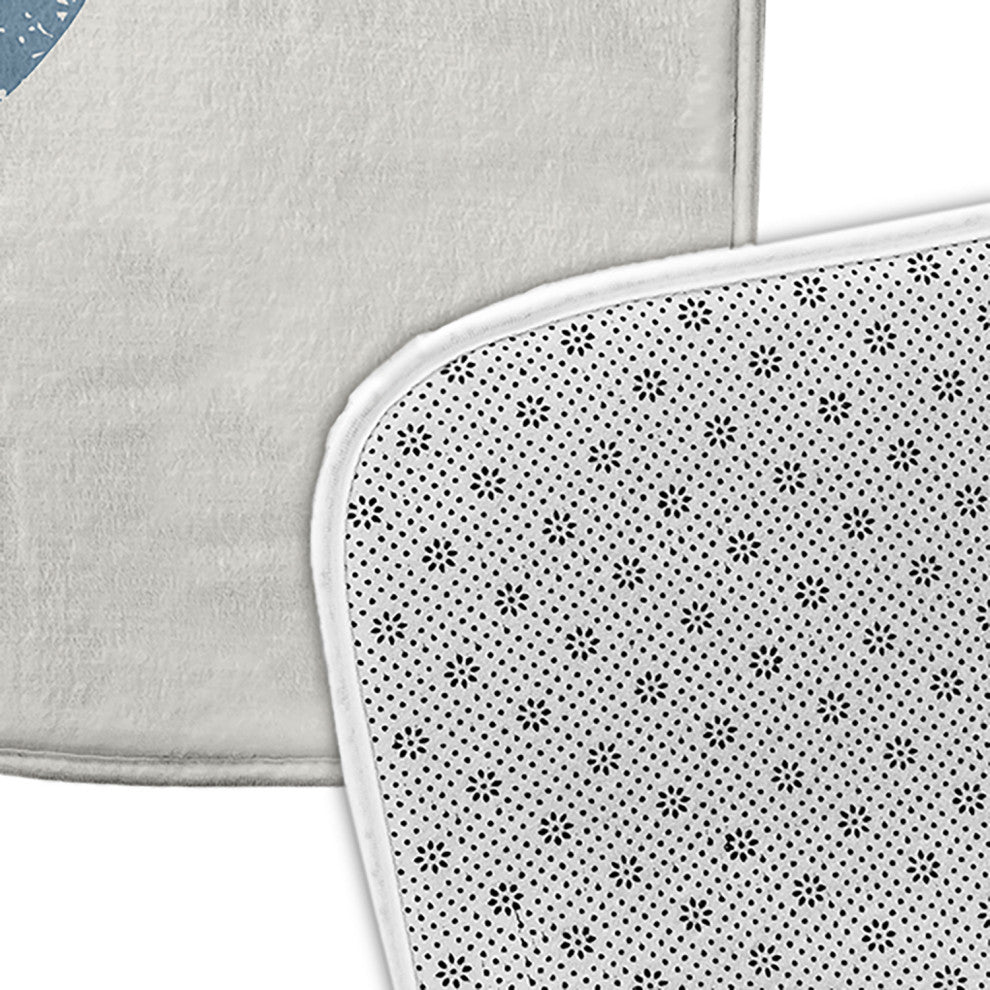 34" x 21" Lobster Bathmat, Dusty Smoke and White