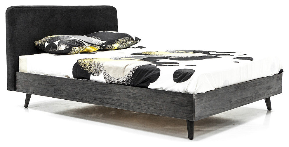 Mohave Mid-Century Tundra Grey Acacia King Platform Bed