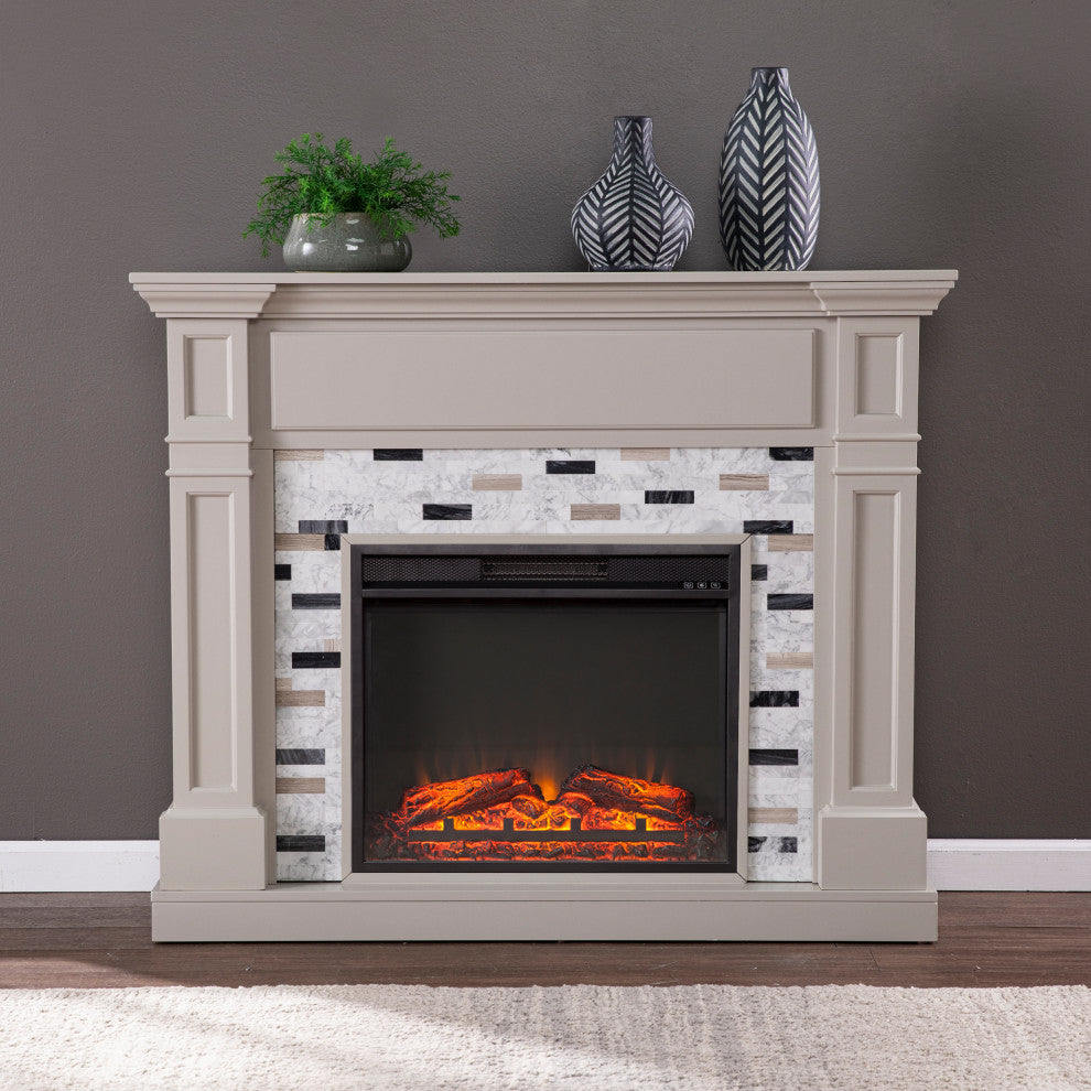 Sherborne Base Electric Fireplace With Marble Surround