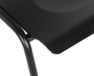 Corris Stacking Patio Dining Side Chair,Frosted Black (Set of 4)