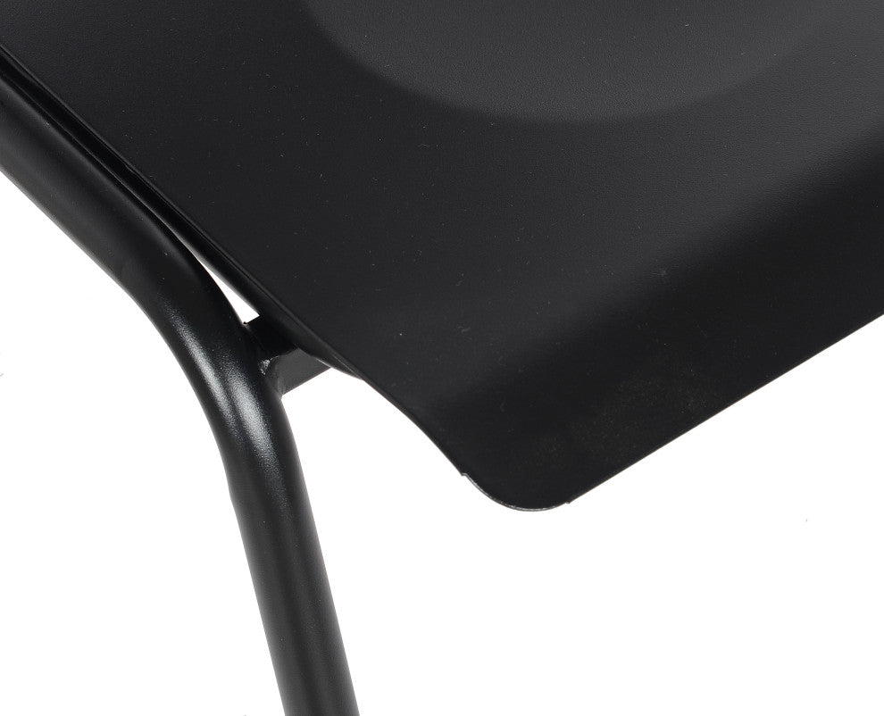 Corris Stacking Patio Dining Side Chair,Frosted Black (Set of 4)
