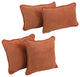 Double-Corded Solid Microsuede Throw Pillows With Inserts, Set of 4, Spice