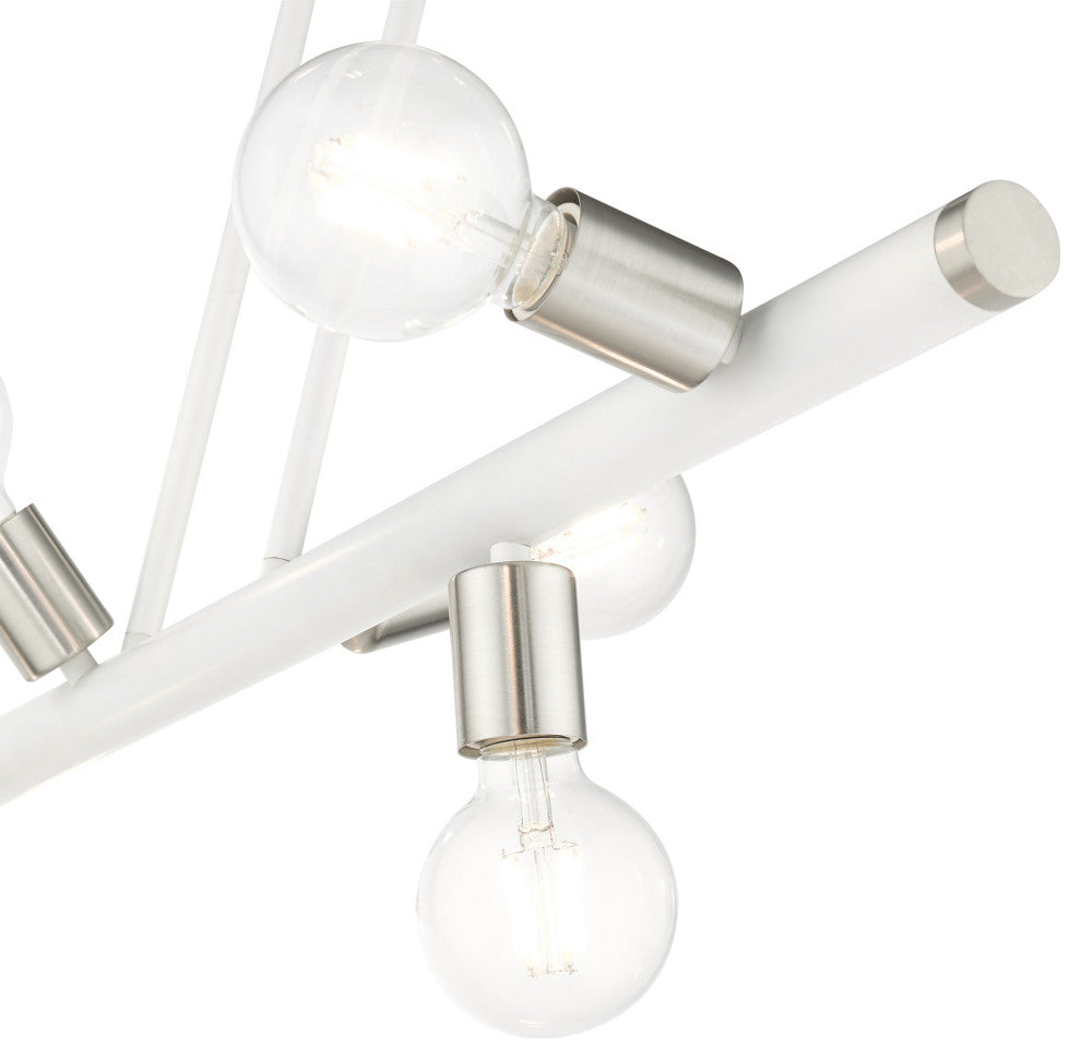 White Modern, Urban, Scandinavian, Linear Chandelier