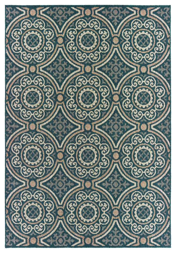 Latitude 609B3 Teal/Gray 9'10"x12'10" Rug