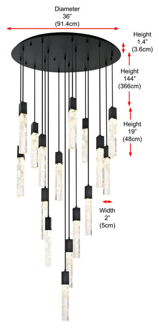 Home Living 36" Chandelier, Black