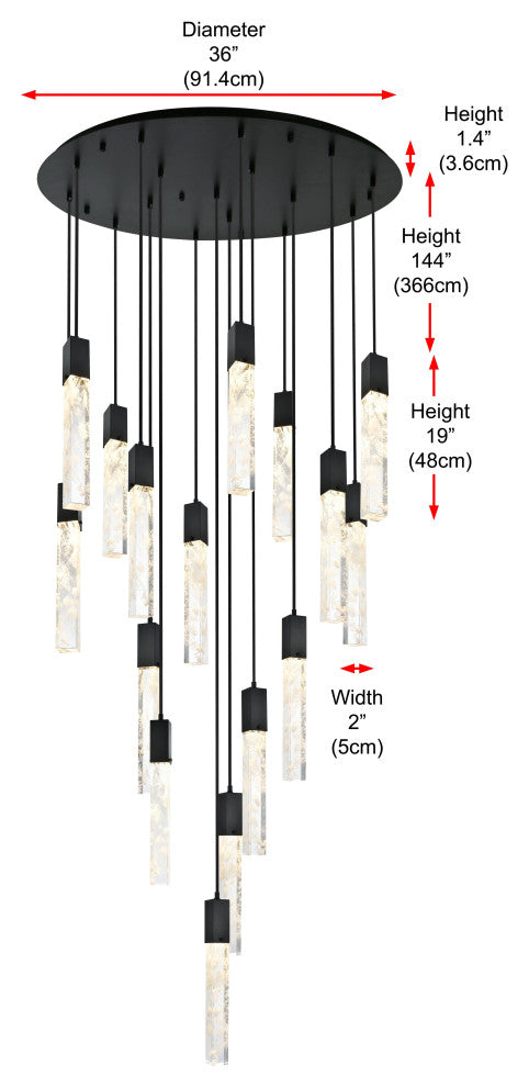 Home Living 36" Chandelier, Black