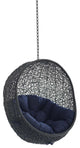 Sunbrella Fabric Swing Outdoor Patio Lounge Chair Without Stand Black Navy