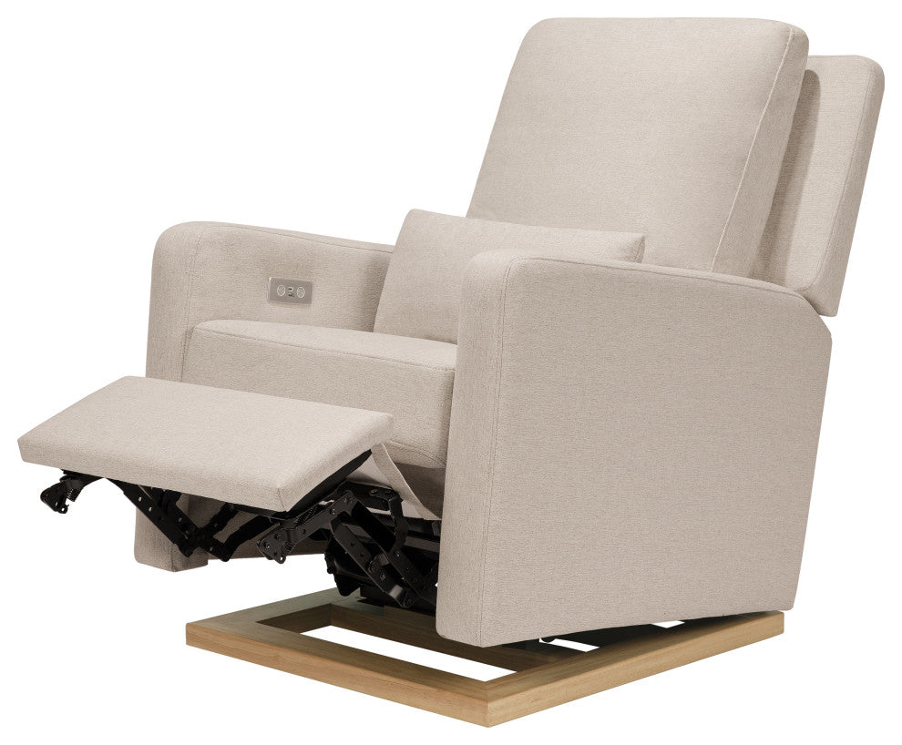 Sigi Electronic Recliner and Glider, Boucle With USB port, Performance Beach Eco-Weave