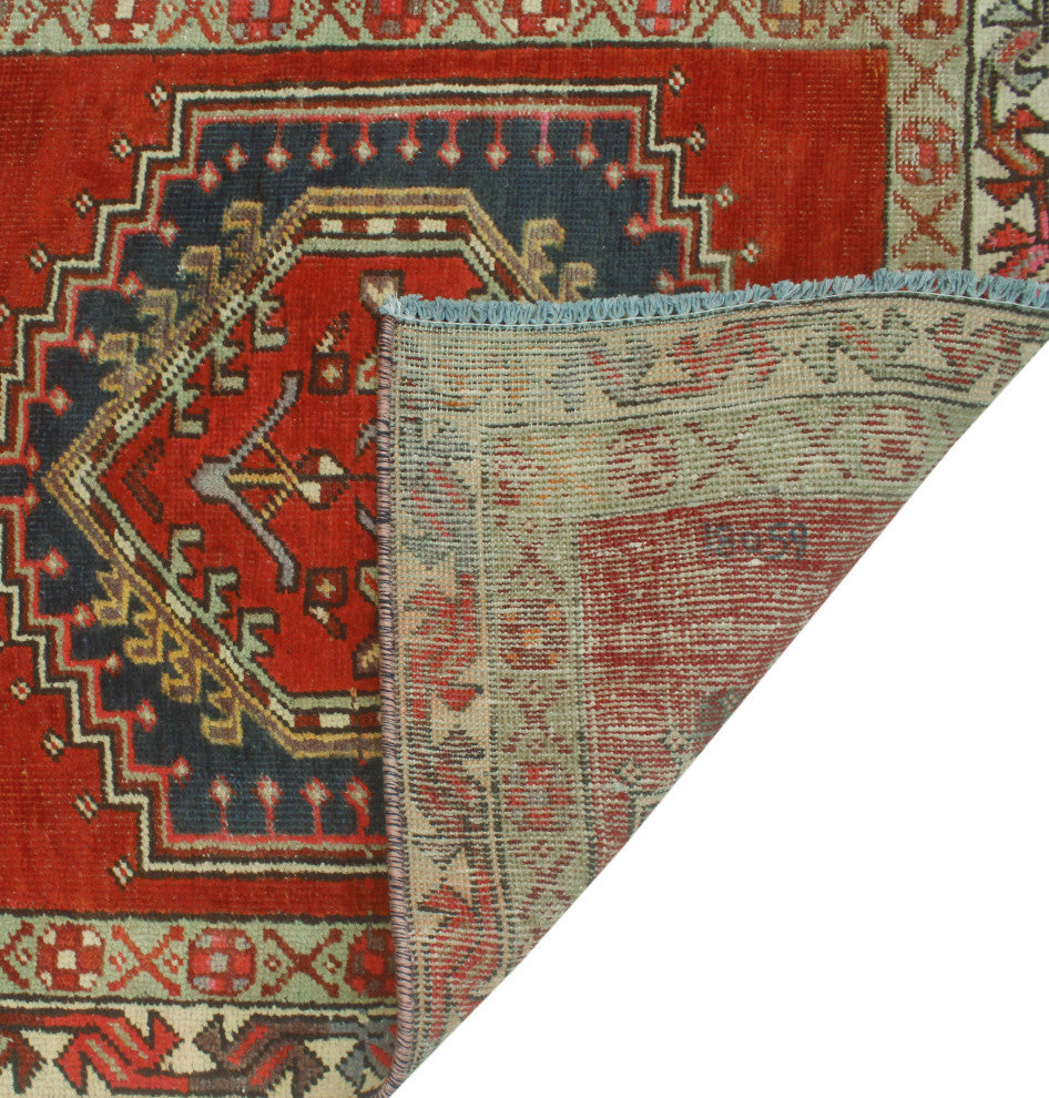 Fine Vintage Distressed Bagga Red/Beige Runner, 3'1x10'9