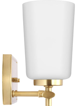 Adley Collection Three-Light Satin Brass Etched Opal Glass Bath Vanity Light