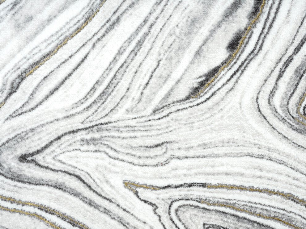 Abani Luna LUN160A Contemporary Granite and Gold Area Rug