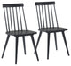 Set of Two Modern Black Armless Spindle Dining Chairs