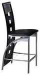 Benzara BM179846 S/2, Metal & Bi-Cast Vinyl Counter Height Chair, Cut-Out Back
