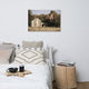 Patriotic Barn in Field Aged Rural Landscape Canvas Wall Art Print, 24" X 36"