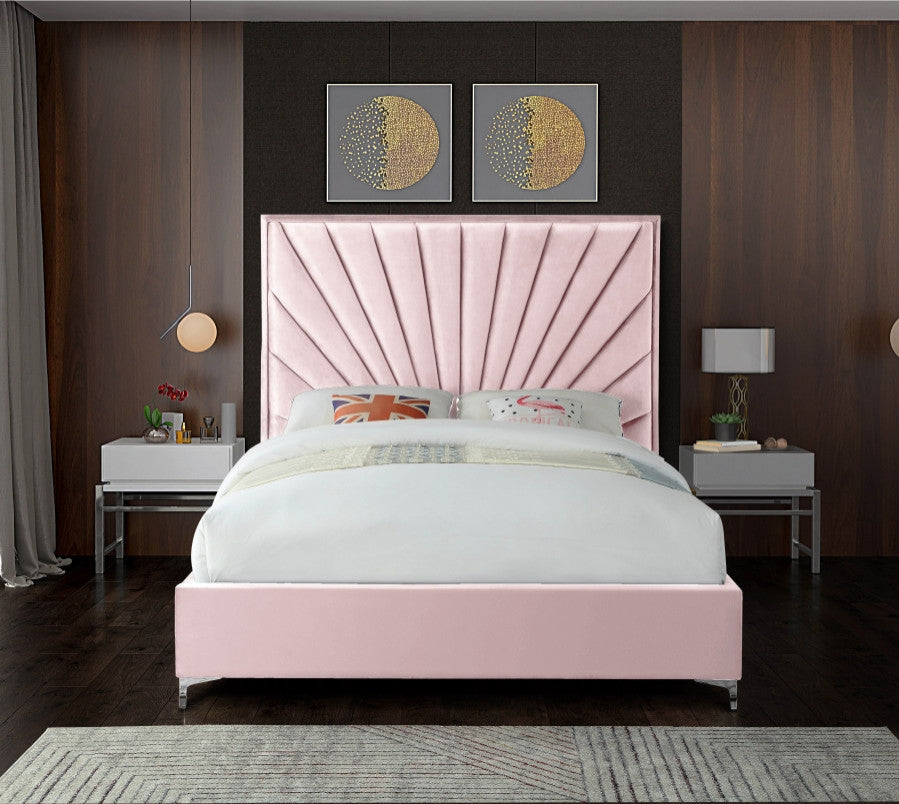 Eclipse Velvet Bed, Pink, Queen