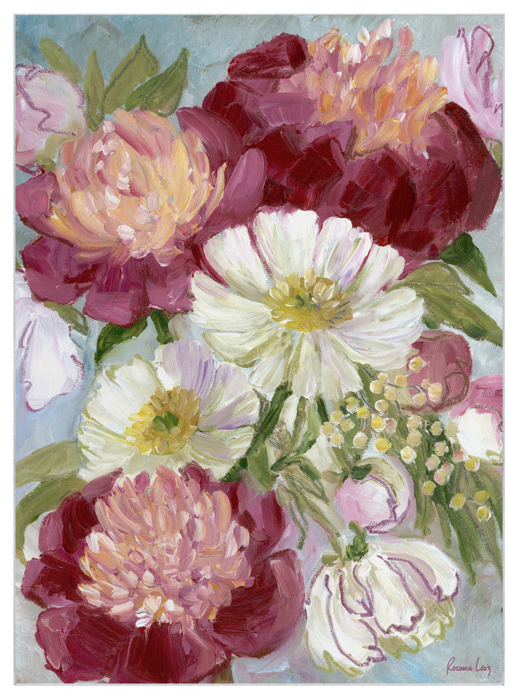 Eleanora painterly florals Art Area Rug, 7.5'x10.3'