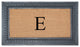 Rubber And Coir, Black/Beige  24"x39" Heavy Duty Outdoor Monogrammed Doormat, E
