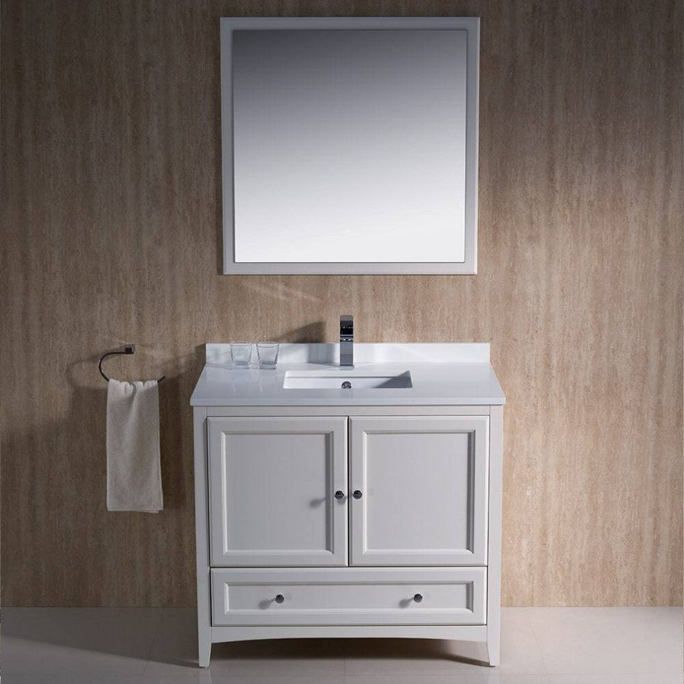 Fresca FVN2036AW Oxford 36" Antique White Traditional Bathroom Vanity