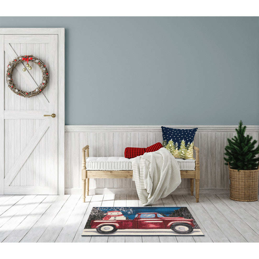 Esencia Truck Load Of Cheer Indoor/Outdoor Mat Midnight 2'5"x3'11"
