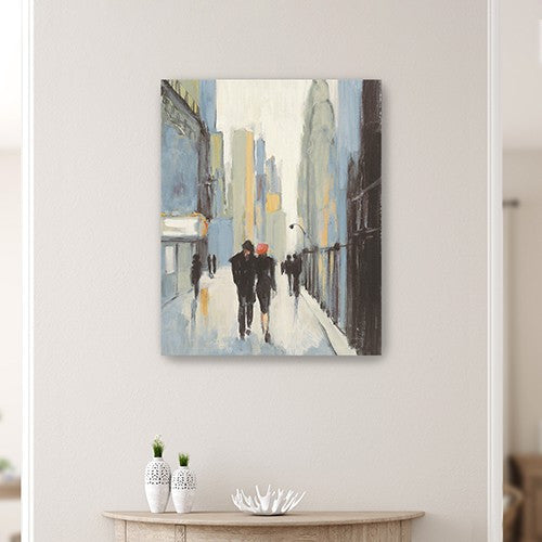 20" x 16" Watercolor Walk, the City Canvas Wall Art