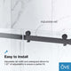 Bel Soft-Close Frameless Sliding Soft Close Shower Door, Matte Black, 60"