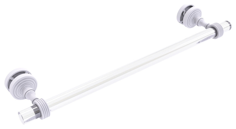 Pacific Grove 18" Shower Door Towel Bar with Groovy Accents, Matte White