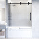 VIGO Elan 56" to 60" W x 66" H Frameless Sliding Tub Door, Right, Fluted Glass