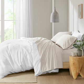 Madison Park Peached Percale Cotton Peached Percale Sheet Set, Ivory