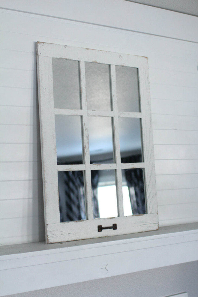 Farmhouse Mirror, Tall White 9 Pane, 9 Pane Tall, White