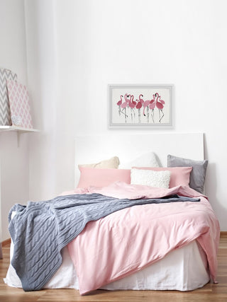 "Flamingo Squad" Framed Painting Print, 30"x20"