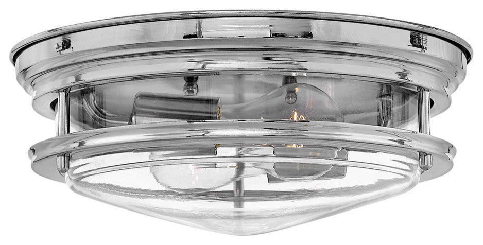 Hinkley Hadley Small Flush Mount, Chrome With Clear Glass