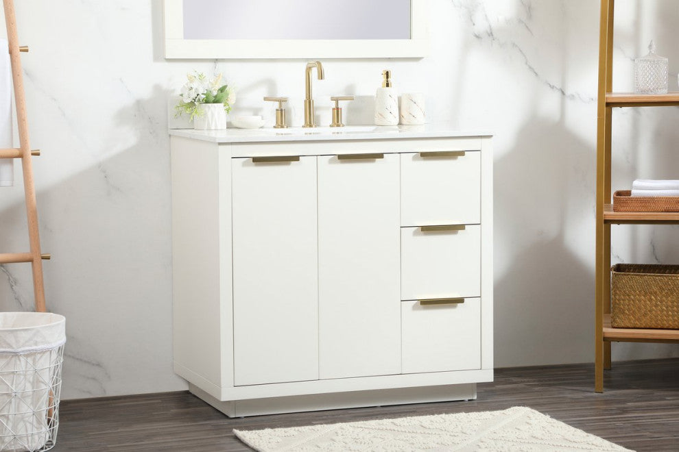 Elegant Decor Blake Bathroom Vanity White