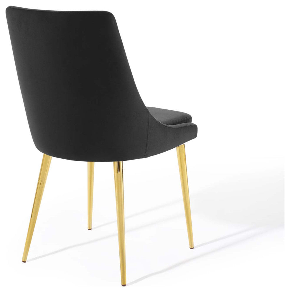 Viscount Modern Accent Performance Velvet Dining Chair Black