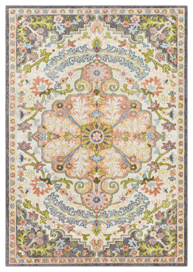 Surya New Mexico NWM-2340 7'10" Round Rug, Charcoal/Cream/White/Green/Green/Blue