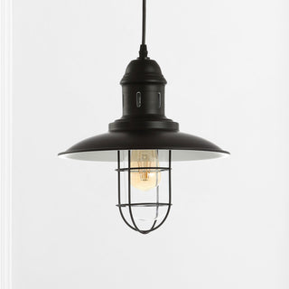 Deere 12" Adjustable Iron Cage Light LED Kitchen Pendant, Black by JONATHAN  Y