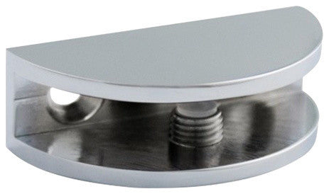 Rounded Chrome Glass Shelf Clamp / Bracket